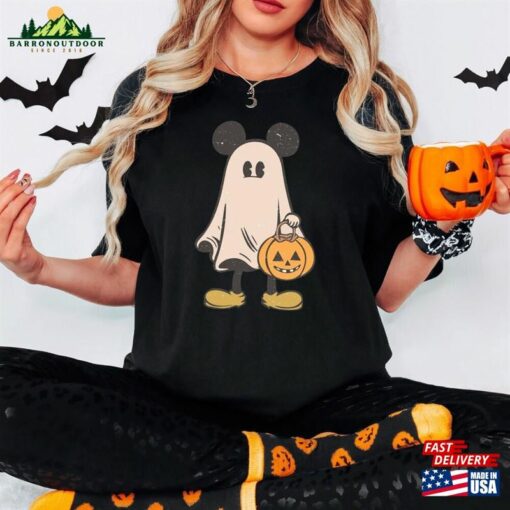 Mickey Ghost Halloween Shirt Cute Spooky Season Sweatshirt T-Shirt