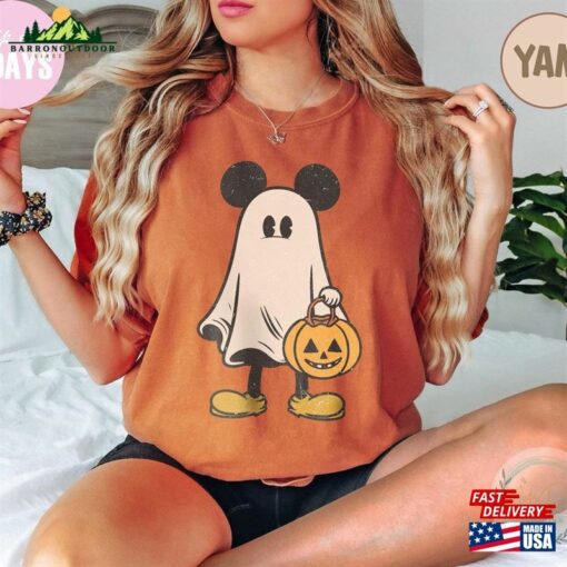 Mickey Ghost Halloween Shirt Retro Disney Character Comfort Colors Hoodie Classic