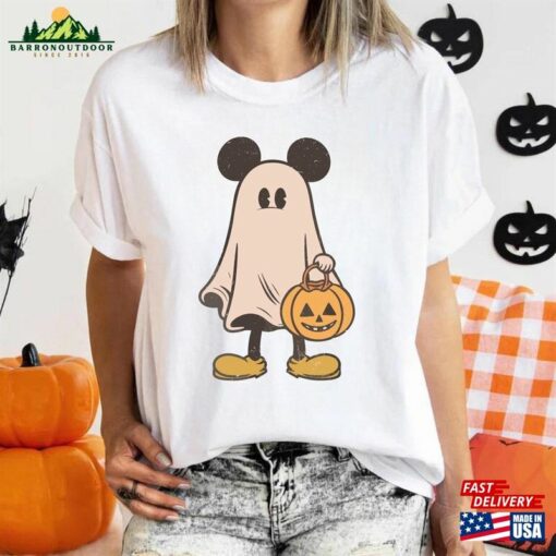 Mickey Ghost Halloween Shirt Retro Spooky Season Hoodie Unisex