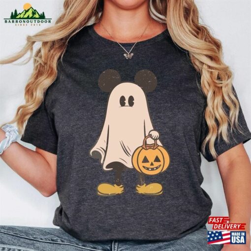 Mickey Ghost Halloween Shirt Retro Spooky Season Hoodie Unisex