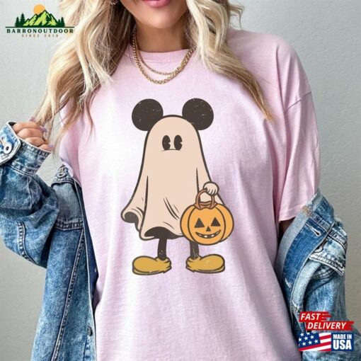 Mickey Ghost Halloween Shirt Retro Spooky Season Hoodie Unisex