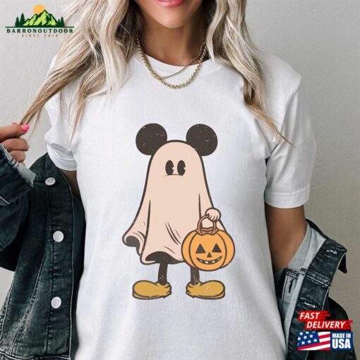 Mickey Ghost Halloween Shirt Retro Spooky Season Sweatshirt Hoodie