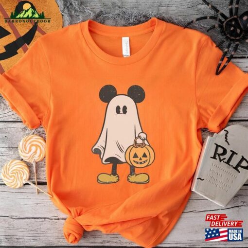 Mickey Ghost Halloween Shirt Retro Spooky Season Sweatshirt Hoodie