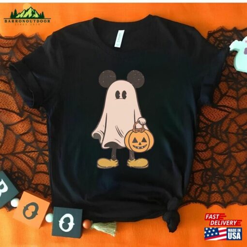 Mickey Ghost Halloween Shirt Retro Spooky Season Sweatshirt Hoodie