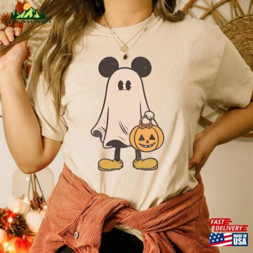 Mickey Ghost Halloween Shirt Retro Spooky Season Sweatshirt Unisex