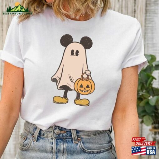 Mickey Ghost Halloween Shirt Retro Spooky Season Sweatshirt Unisex