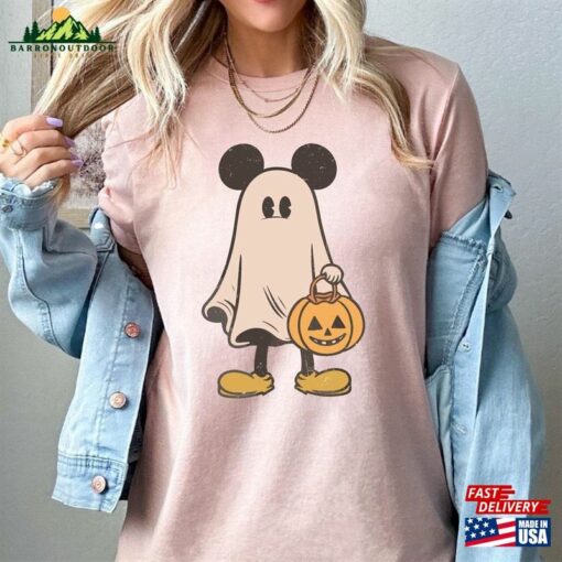 Mickey Ghost Halloween Shirt Retro Spooky Season Sweatshirt Unisex