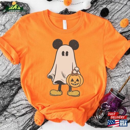 Mickey Ghost Halloween Shirt Retro Spooky Season Sweatshirt Unisex