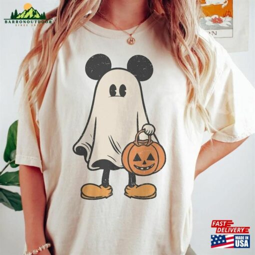 Mickey Ghost Halloween Shirt Retro Spooky Season T-Shirt Unisex