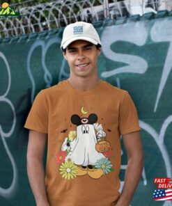 Mickey Ghost Halloween Shirt Retro Spooky Season Unisex Hoodie