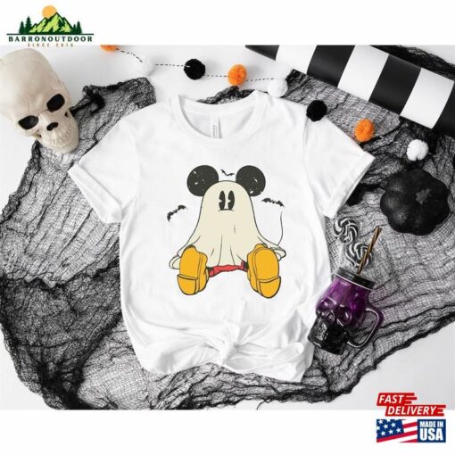 Mickey Ghost Halloween Shirt Retro Spooky Season Unisex Hoodie