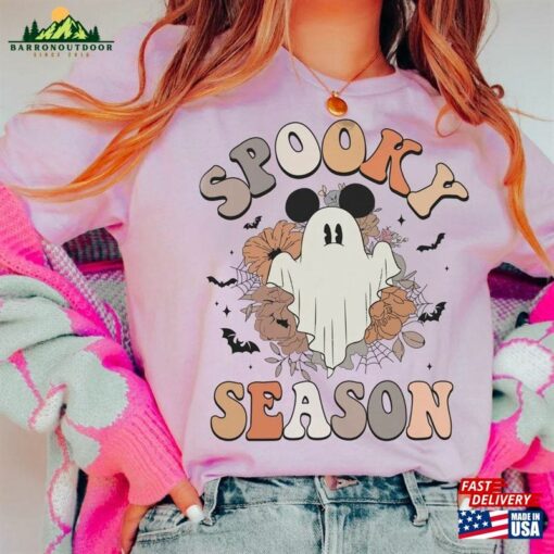 Mickey Ghost Halloween Shirt Retro Spooky Season Unisex Sweatshirt