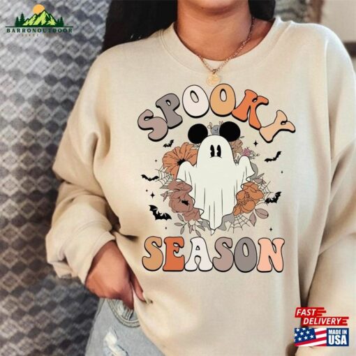 Mickey Ghost Halloween Shirt Retro Spooky Season Unisex Sweatshirt