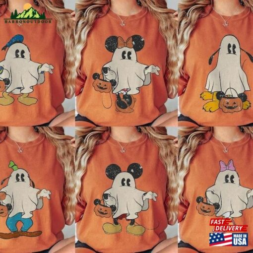 Mickey Ghost Shirt Disney Halloween Retro Spooky Hoodie Sweatshirt