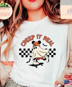 Mickey Ghost Spooky Season With Pumpkin Shirt Cute Boo T-Shirt Disney Disneyland Halloween Party Gift Hoodie Unisex