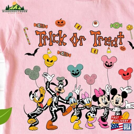 Mickey Minnie And Friends Halloween Shirts Disney 2023 T-Shirt Disneyland Trick Or Treat Shirt Unisex