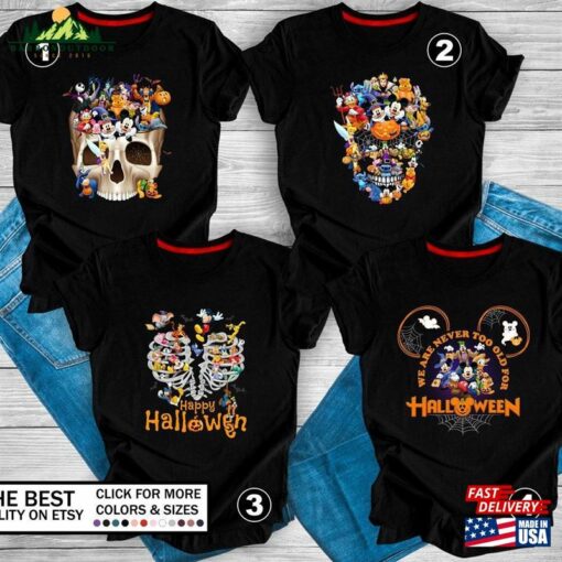 Mickey Minnie Halloween Shirts Donald Daisy Pluto Goofy Classic Sweatshirt