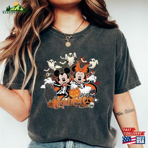 Mickey Minnie Halloween Shirts Vintage Disney Sweatshirt Nightmare On Main Street Unisex Hoodie