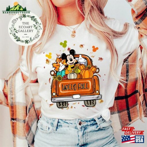 Mickey Minnie Hello Fall Shirt Disney Vibes Pumpkin Spice Season T-Shirt Hoodie