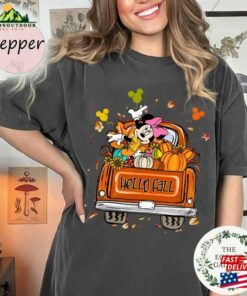 Mickey Minnie Hello Fall Shirt Disney Vibes Pumpkin Spice Season T-Shirt Hoodie