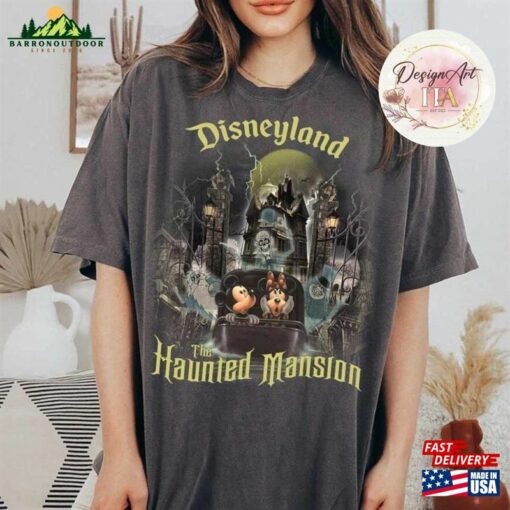 Mickey Minnie The Haunted Mansion Shirt Disney Halloween Hitchhiking Ghosts Trip 2023 T-Shirt Classic