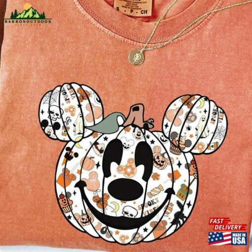 Mickey Pumpkin Halloween Comfort Color Shirt Retro Spooky Season Unisex Hoodie