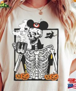 Mickey Skeleton Pumpkin Halloween 2023 Comfort Colors® Shirt Coffee T-Shirt Womens Fall Fashion Sweatshirt Unisex