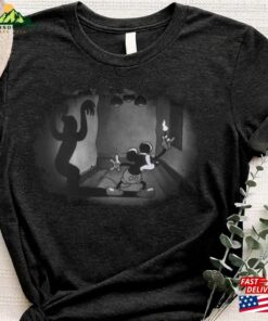 Mickey With Candle And A Ghost Shadow Halloween Vintage T Shirt Unisex Sweatshirt 3