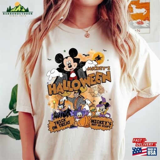 Mickey’s Halloween Trick Or Treat Comfort Color Shirt Retro Spooky Season Sweatshirt Unisex