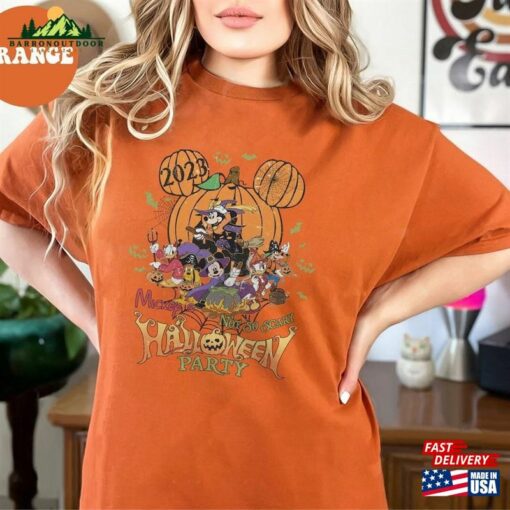 Mickey’s Not So Scary Halloween 2023 Party Shirt And Minnie Family Sweatshirt T-Shirt