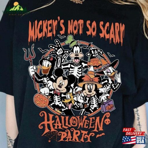 Mickey’s Not So Scary Halloween Party Shirt Disney Skeleton Unisex T-Shirt