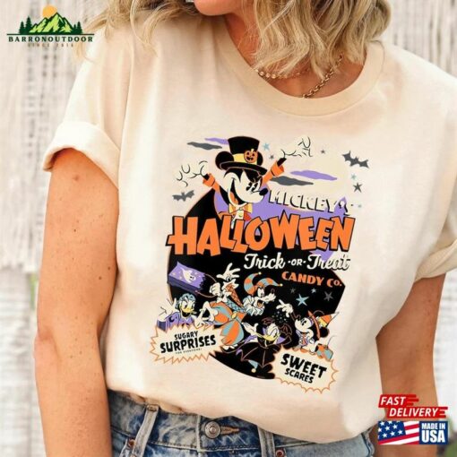 Mickey’s Trick Or Treat Candy Co Halloween Party 2023 Shirt And Friends Tee Sweatshirt Hoodie