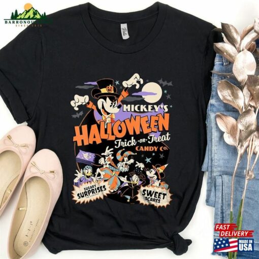 Mickey’s Trick Or Treat Candy Co Halloween Party 2023 Shirt And Friends Tee Sweatshirt Hoodie