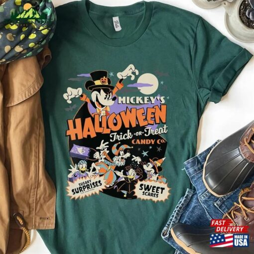 Mickey’s Trick Or Treat Candy Co Halloween Party 2023 Shirt And Friends Tee Sweatshirt Hoodie