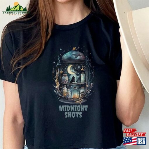 Midnight Shots Cropped Top Women’s Flowy Tee Classic T-Shirt