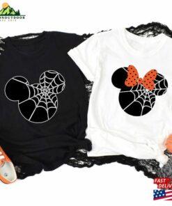 Minnie And Mickey Spider Web Shirts Halloween Matching Tee Disney Gift For Couple Classic Sweatshirt