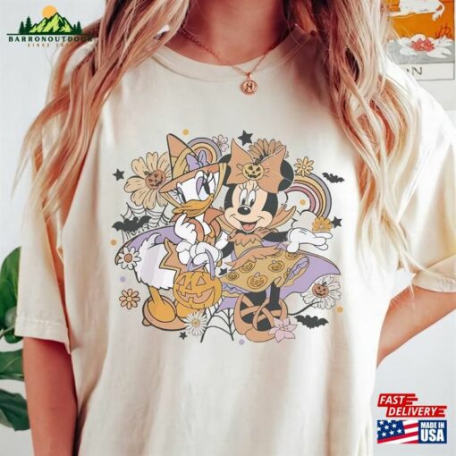 Minnie Daisy Halloween Comfort Colors Shirt With My Bestie Mickey T-Shirt Hoodie