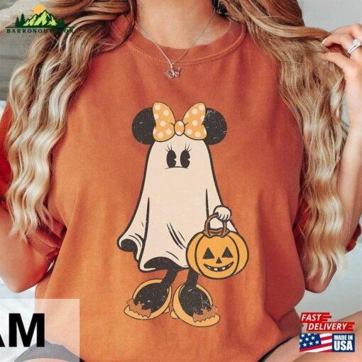 Minnie Ghost Comfort Colors Shirt Halloween Spooky Season Tee Sweatshirt Unisex