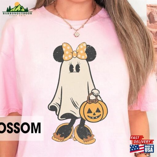 Minnie Ghost Comfort Colors Shirt Halloween Spooky Season Tee Sweatshirt Unisex