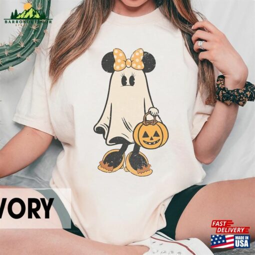 Minnie Ghost Comfort Colors Shirt Halloween Spooky Season Tee Sweatshirt Unisex