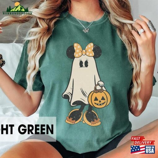 Minnie Ghost Comfort Colors Shirt Halloween Spooky Season Tee Sweatshirt Unisex