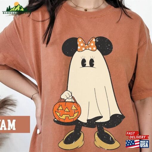 Minnie Ghost Halloween Comfort Color Shirt Retro Spooky Season Mickey Hoodie Sweatshirt