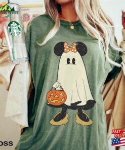 Minnie Ghost Halloween Comfort Color Shirt Retro Spooky Season Mickey Hoodie Sweatshirt