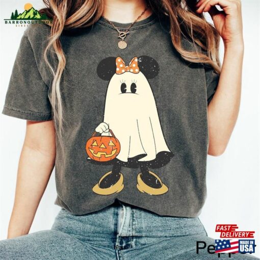 Minnie Ghost Halloween Comfort Color Shirt Retro Spooky Season Mickey Hoodie Sweatshirt