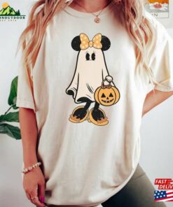 Minnie Ghost Halloween Comfort Color Shirt Vintage Spooky Season Mickey Hoodie Classic