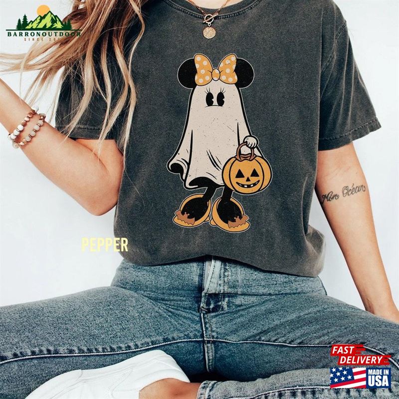 Minnie Ghost Halloween Comfort Color Shirt Vintage Spooky Season Mickey Hoodie Classic Minnie Ghost Halloween Comfort Color Shirt Vintage Spooky Season Mickey Hoodie Classic