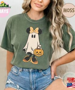 Minnie Ghost Halloween Comfort Color Shirt Vintage Spooky Season Mickey T-Shirt Hoodie