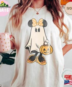 Minnie Ghost Halloween Comfort Color Shirt Vintage Spooky Season Mickey T Shirt Hoodie 3