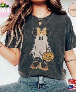 Minnie Ghost Halloween Comfort Color Shirt Vintage Spooky Season Mickey T Shirt Hoodie 4