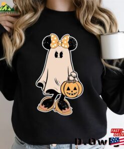 Minnie Ghost Halloween Comfort Color Shirt Vintage Spooky Season Sweatshirt Mickey Hoodie Classic